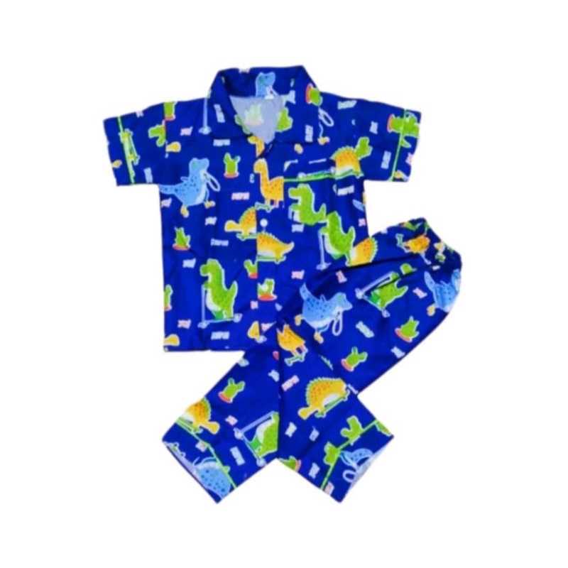Baju tidur anak anak motif Dino terbaru termurah terlaris pakaian tidur anak piama anak anak