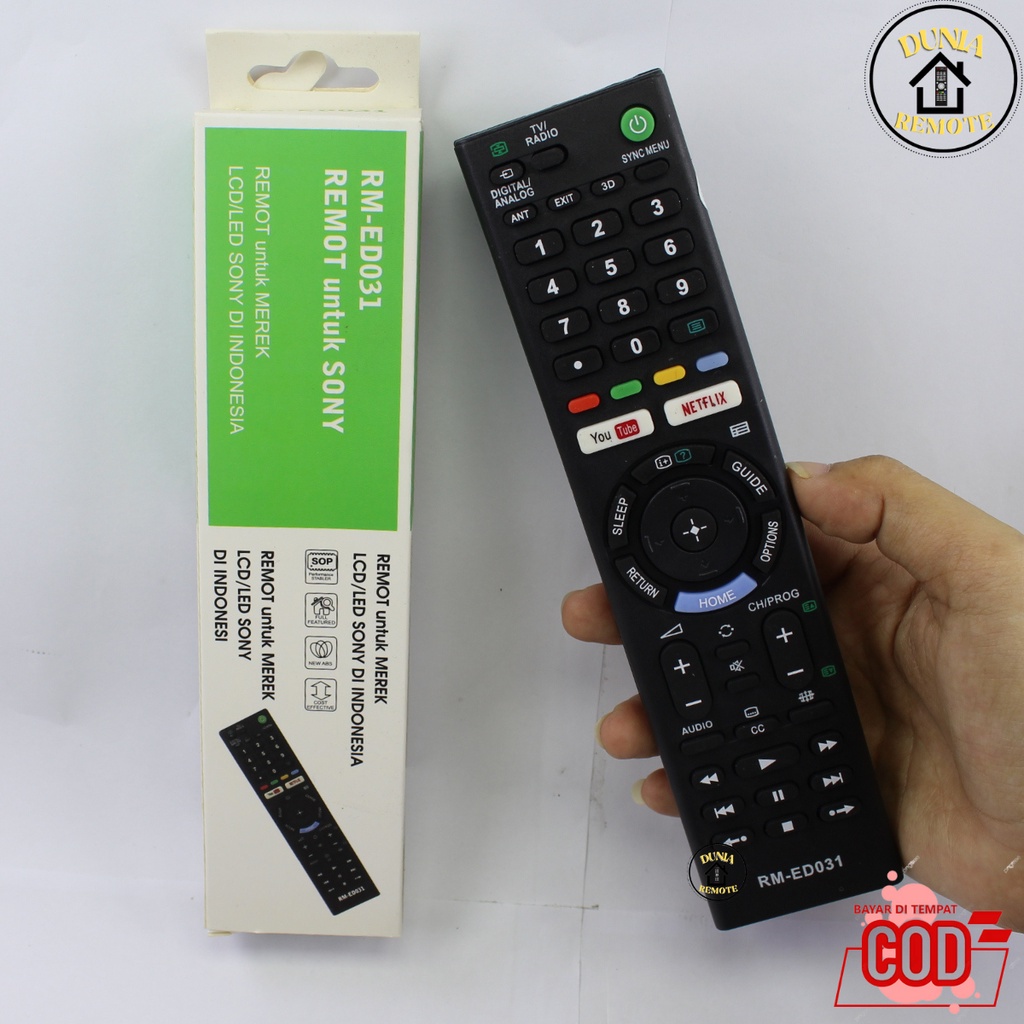 Remot Remote TV SONY BRAVIA Smart Multi Android TV ED031 LCD LED 3D / 3DIMENSI Youtube Netflix tanpa setting