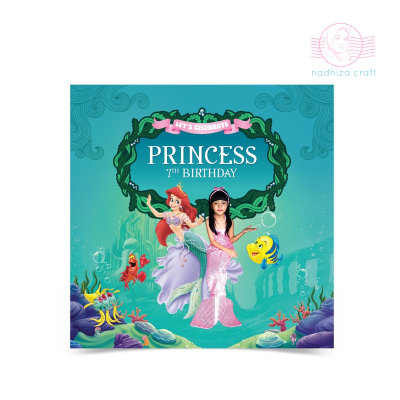 MERMAID BANNER BACKDROP ULANG TAHUN