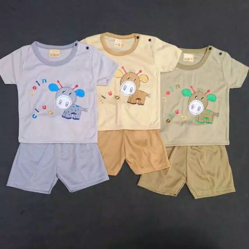 EDRYCA PENDEK WARNA setelan baju celana anak bayi