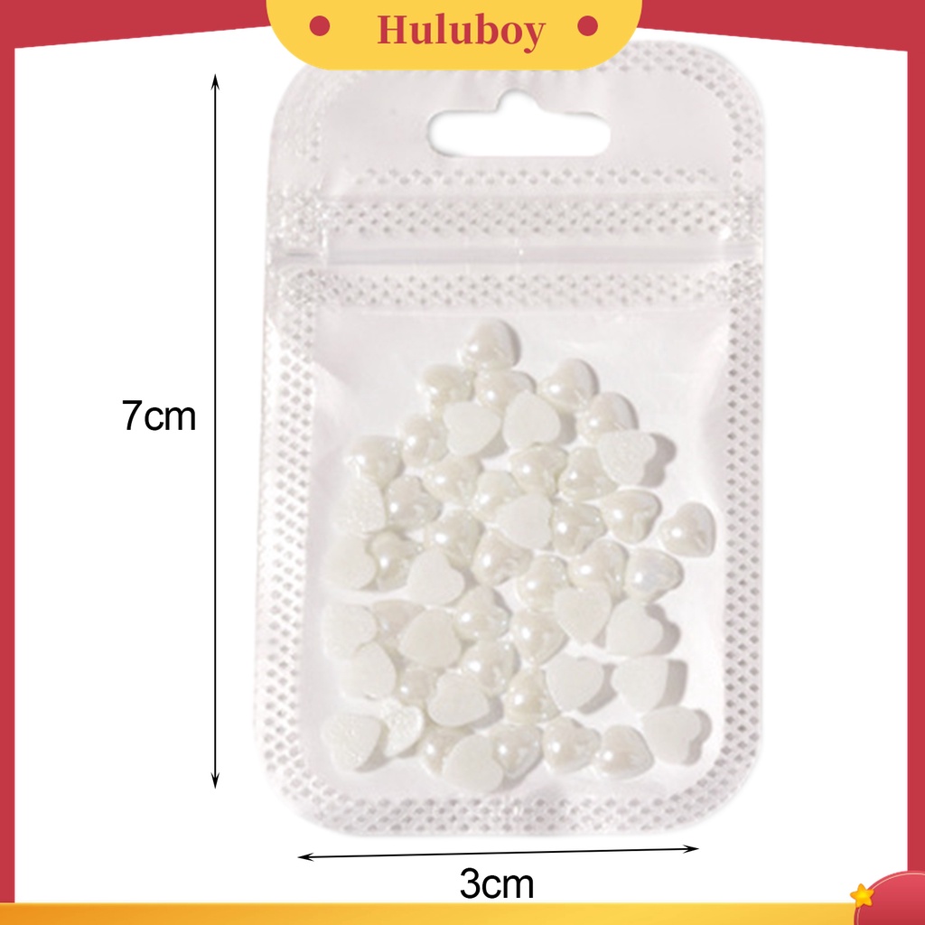 Huluboy Huluboy♡ 50 Pcs Payet Bentuk Hati 3D Bahan Keramik Untuk Dekorasi Nail Art