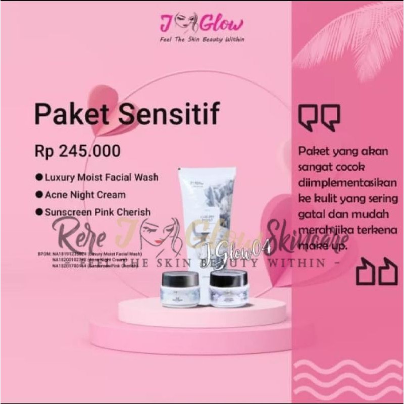 JGLOW SENSITIF SKINCARE / JGLOW PERAWATAN WAJAH / JGLOW BEAUTY / JGLOW