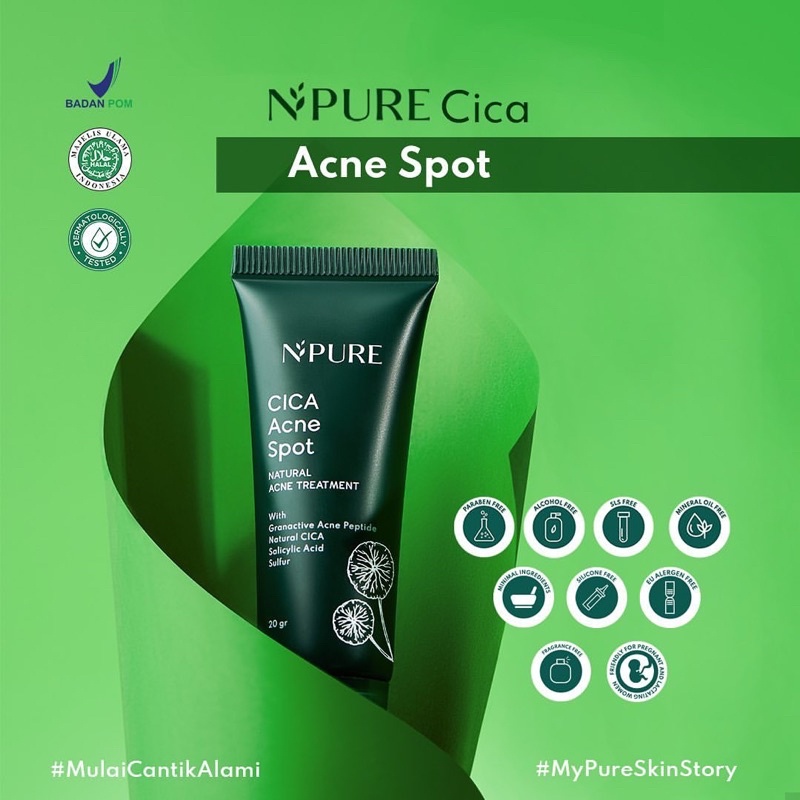 NPURE Spot Treatment Acne Spot 20gr / Dark Spot 5ml BPOM Centella Asiatica