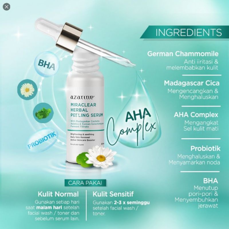 0AZARINE MIRACLEAR HERBAL PEELING SERUM/ TERMURAH/ ORIGINAL