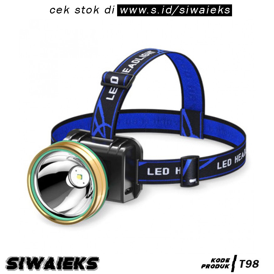 GS8 Senter LED Headlamp Ikat Dahi T98 ANLOOK TG28 Black