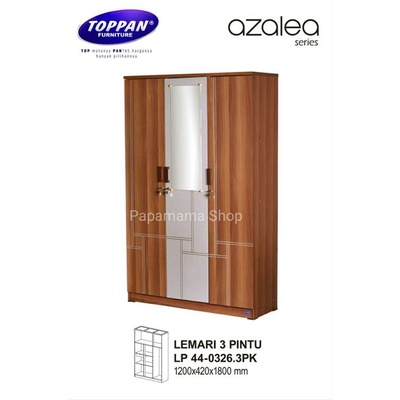 TOPPAN Lemari Pakaian 3 Pintu Murah - Lemari 3 Pintu Azalea - Lemari Baju Medan