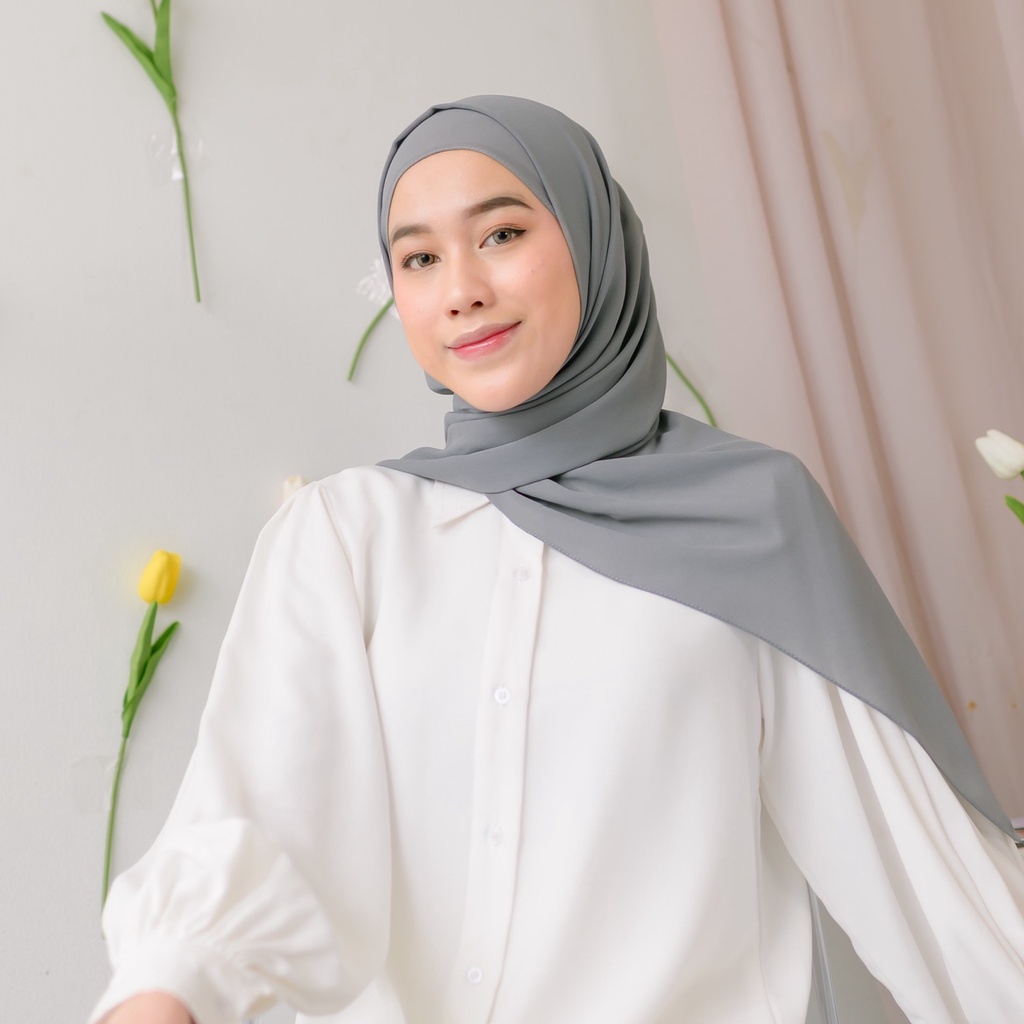Lozy Hijab - Bawal Shawl ( Pashmina Ceruty Babydoll )-Smoke Grey
