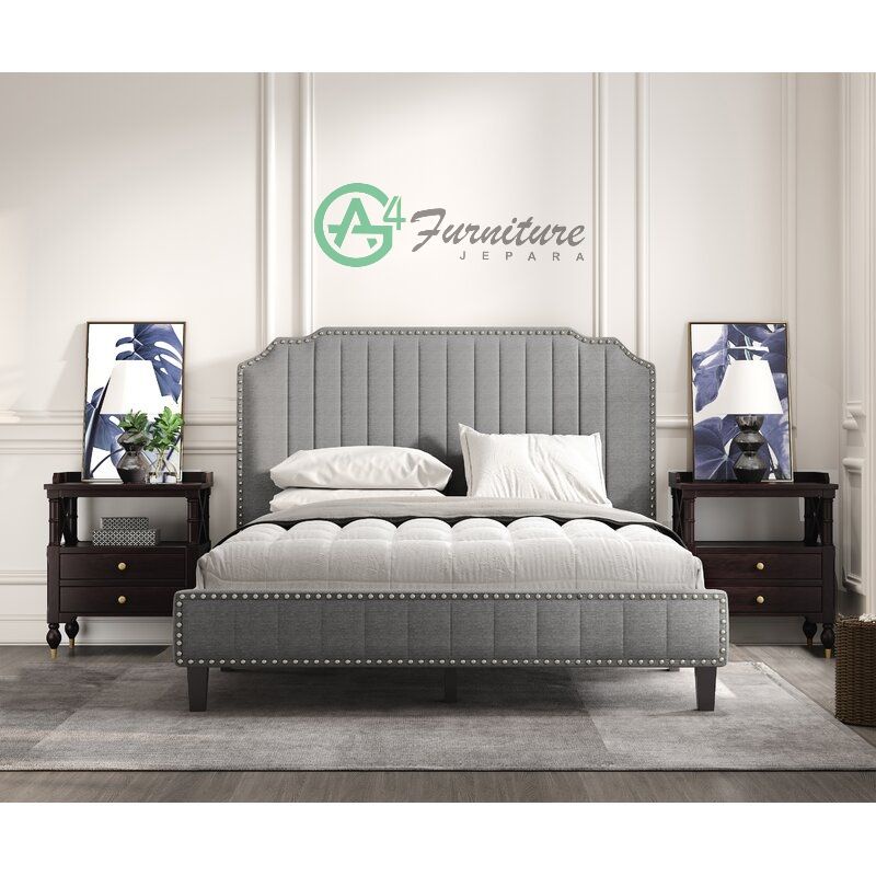 Set Kamar Tidur Minimalis Typo Rangka Kayu Jati