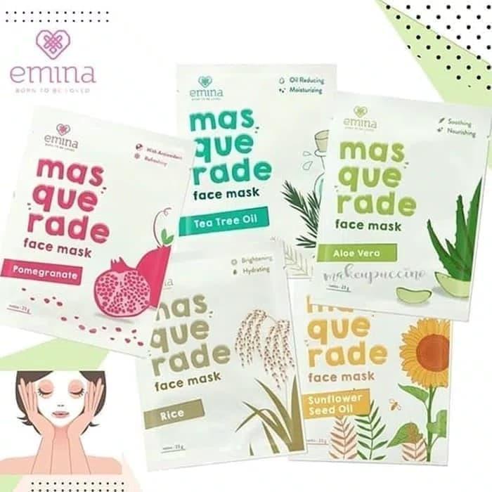 EMINA Masquerade Face Sheet Mask 23g &amp; Capsule Treat Mask | Masker Capsul | Masker lembaran wajah sunflower rice (KIM)