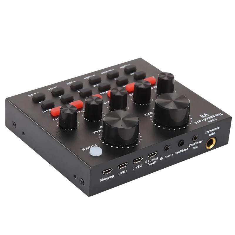 NVsport USB Soundcard V8 Original Mixer Audio Mini Sound Card Untuk Live Broadcast Microphone Headset HP PC Mac-3