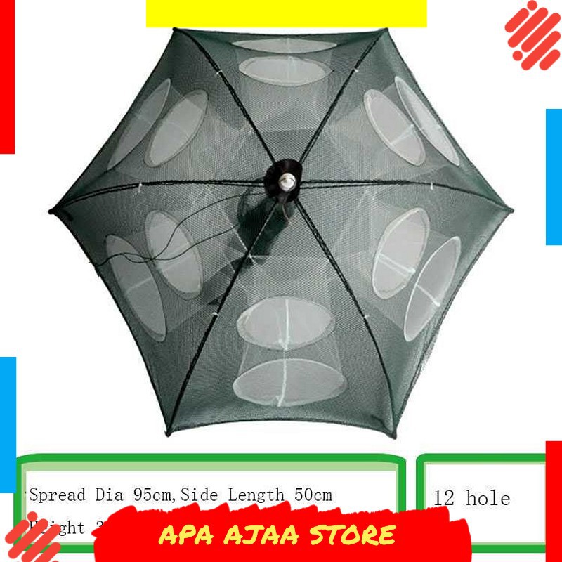 Bergaransi ! Jaring Pancing Ikan Hexagonal 12 Hole Fishing Net Trap Cage - H14572