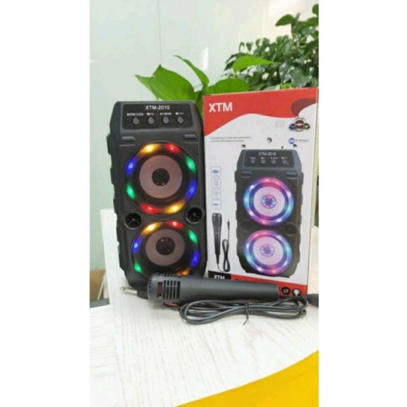 Speaker Bluetooth XTM 2010 Bonus Mic / Salon Aktif Portable Radio FM/Speaker