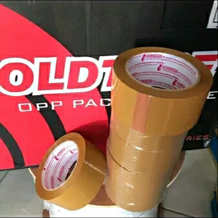 

Solasi Isolasi Lakban Pelekat Kardus Kertas Gold Tape 100 Y Yard