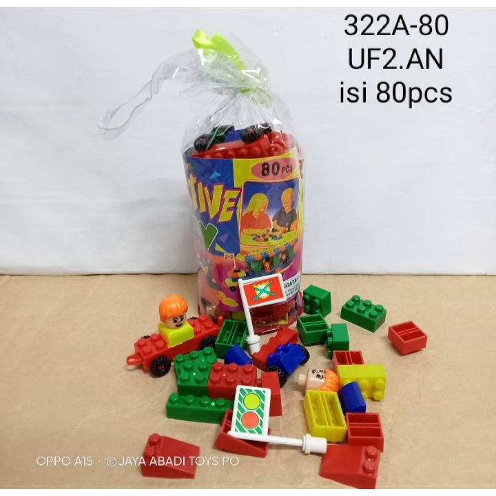 322a / 80 pc - Mainan Balok Lego Block bongkar pasang isi 80 pc kolong kecil 322a/80pc