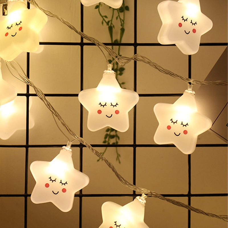 10/20LED Star Shape Led String Lights/ Cute Smile Strip Light for Wall Decoration