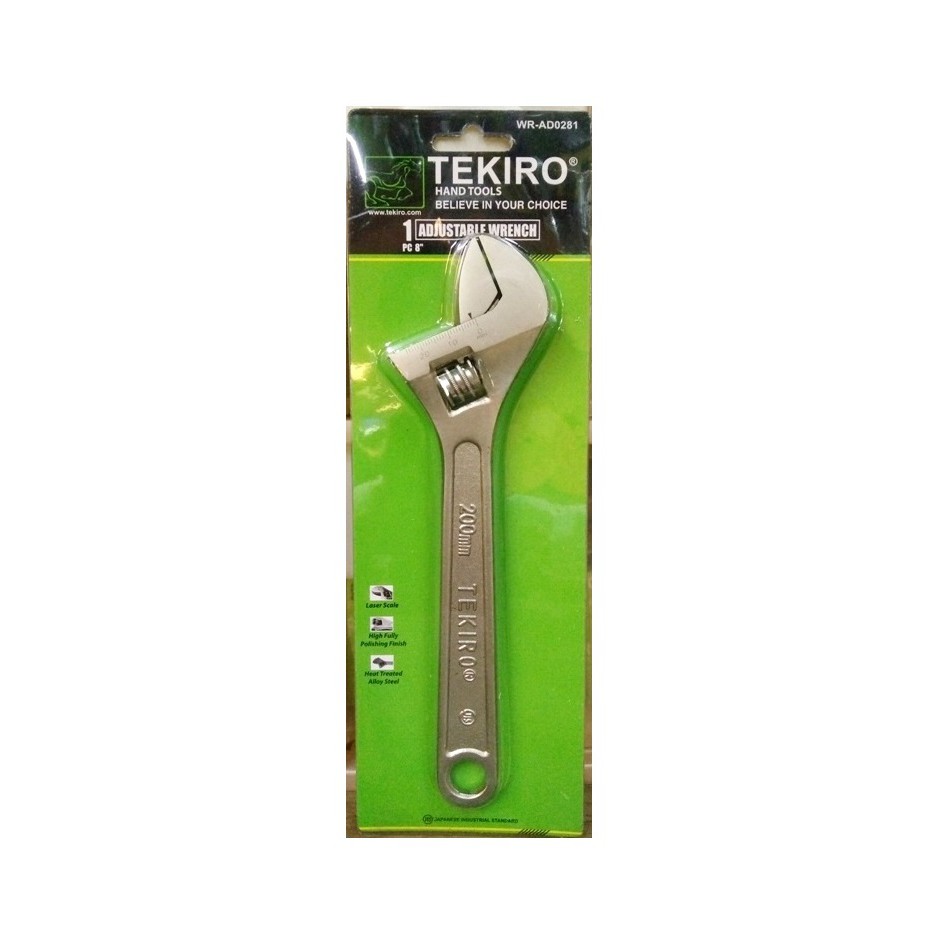 TEKIRO ADJUSTABLE WRENCH KUNCI INGGRIS 200 MM 8 INCH ORIGINAL Kunci Inggris 8 in Tekiro