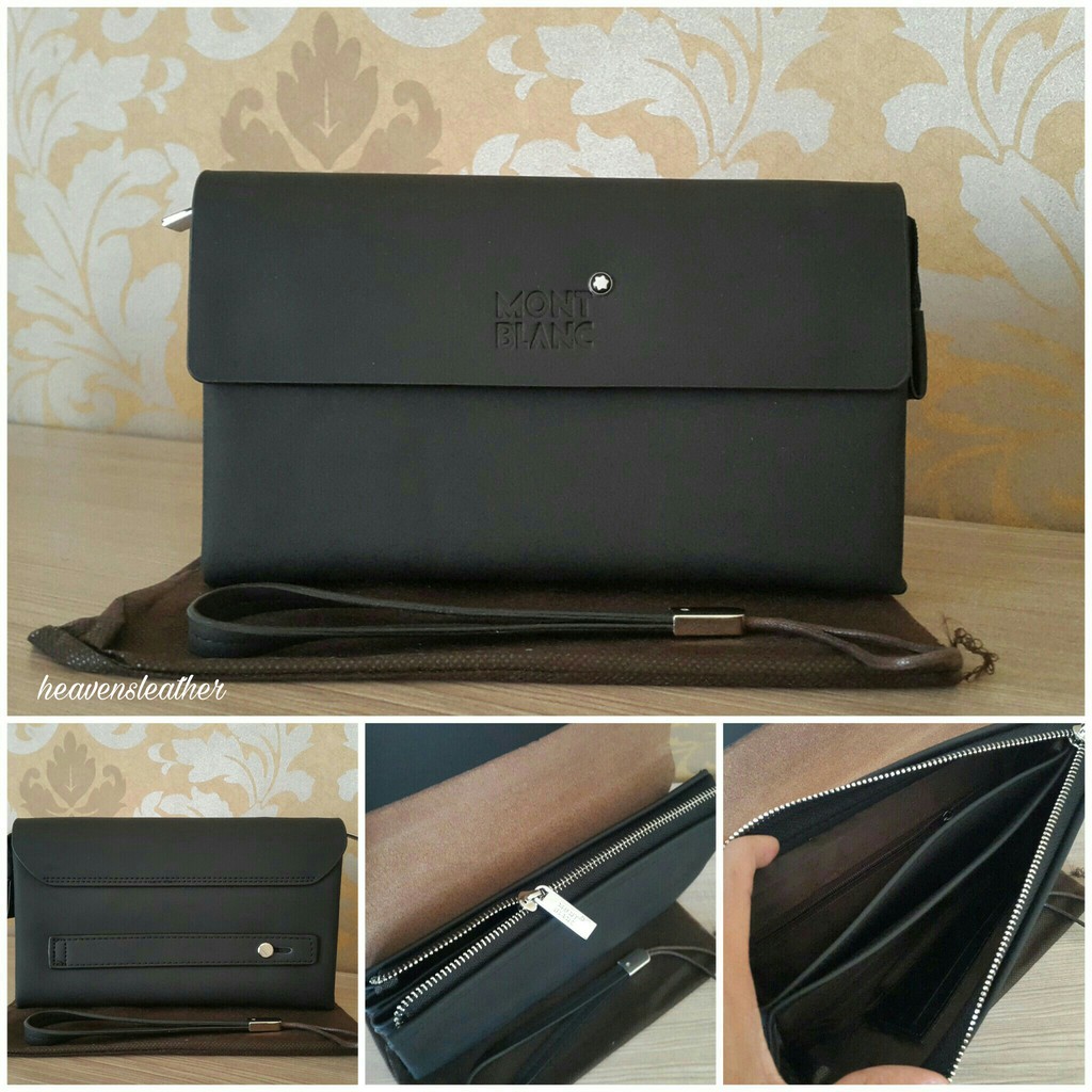DOMPET CLUTCH HAND BAG HANDBAG PRIA HANDBAG COWOK HANDBAG IMPORT MONT BLANC HITAM DOVE KODE 9013