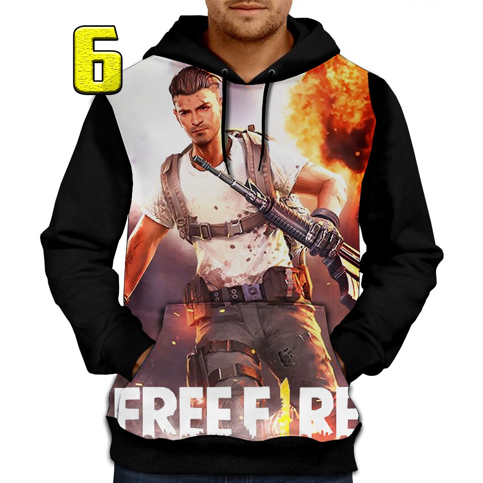 Jaket Hoodie 3D Free Fire Adam Jump Fullprint FF 06 Shopee Indonesia
