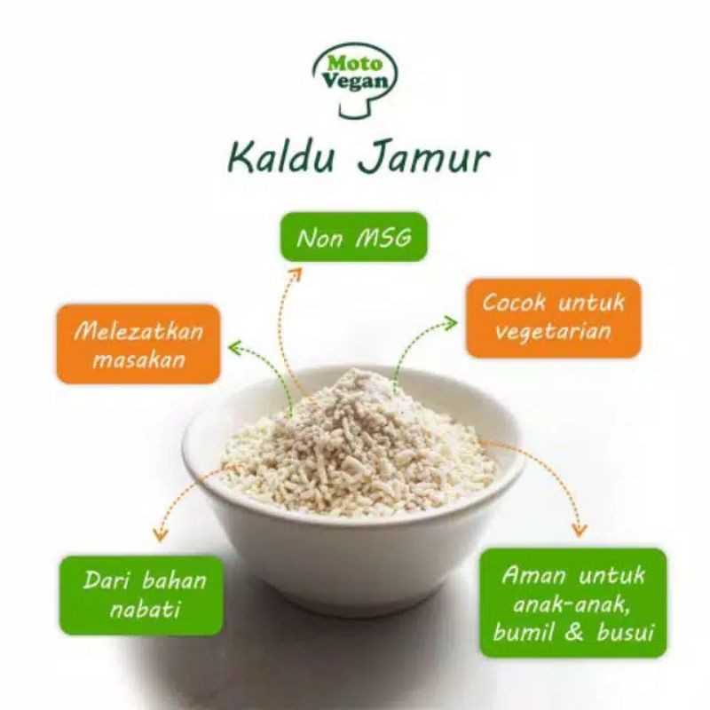 MOTO VEGAN Kaldu Jamur Non MSG Sachet 1 Pcs│ Bukan Totole