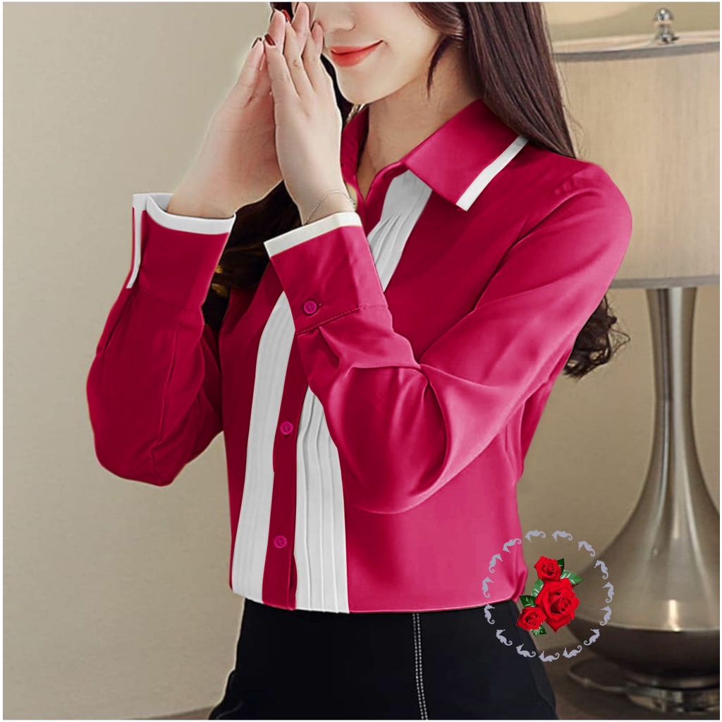 GH - BLOUSE MALILA / BLUSE MALILIA / BLUSE KANTOR / BLUSE POLOS / BLUSE PANJANG / BLUSE WANITA KEKIN