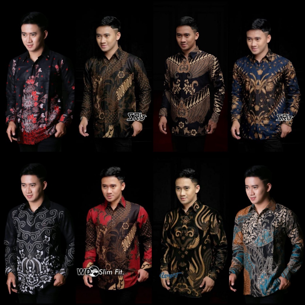 Kemeja batik lengan panjang size m l xl xxl xxxl