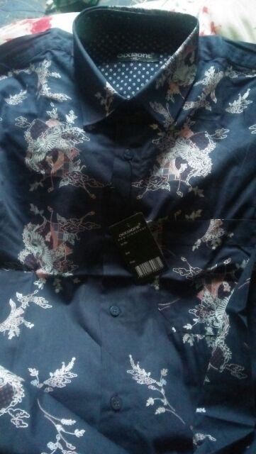 Kemeja Batik Pria Lengan Panjang Bl38 Katun Motif Modern Dixmont Semi Slimfit Premium