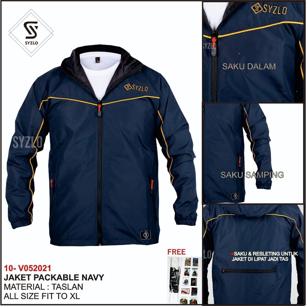 [ COD ] JAKET PRIA PACKABLE / JAKET PARASUT OUTDOR / JAKET PACKABLE / JAKET TASLAN ORIGINAL SYZLO