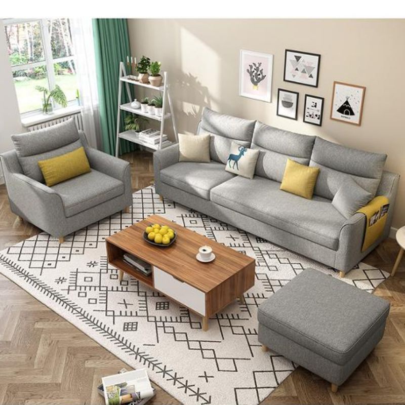 Sofa Minimalis Sofa Tamu Model Retro Elegant Cantik Abu abu