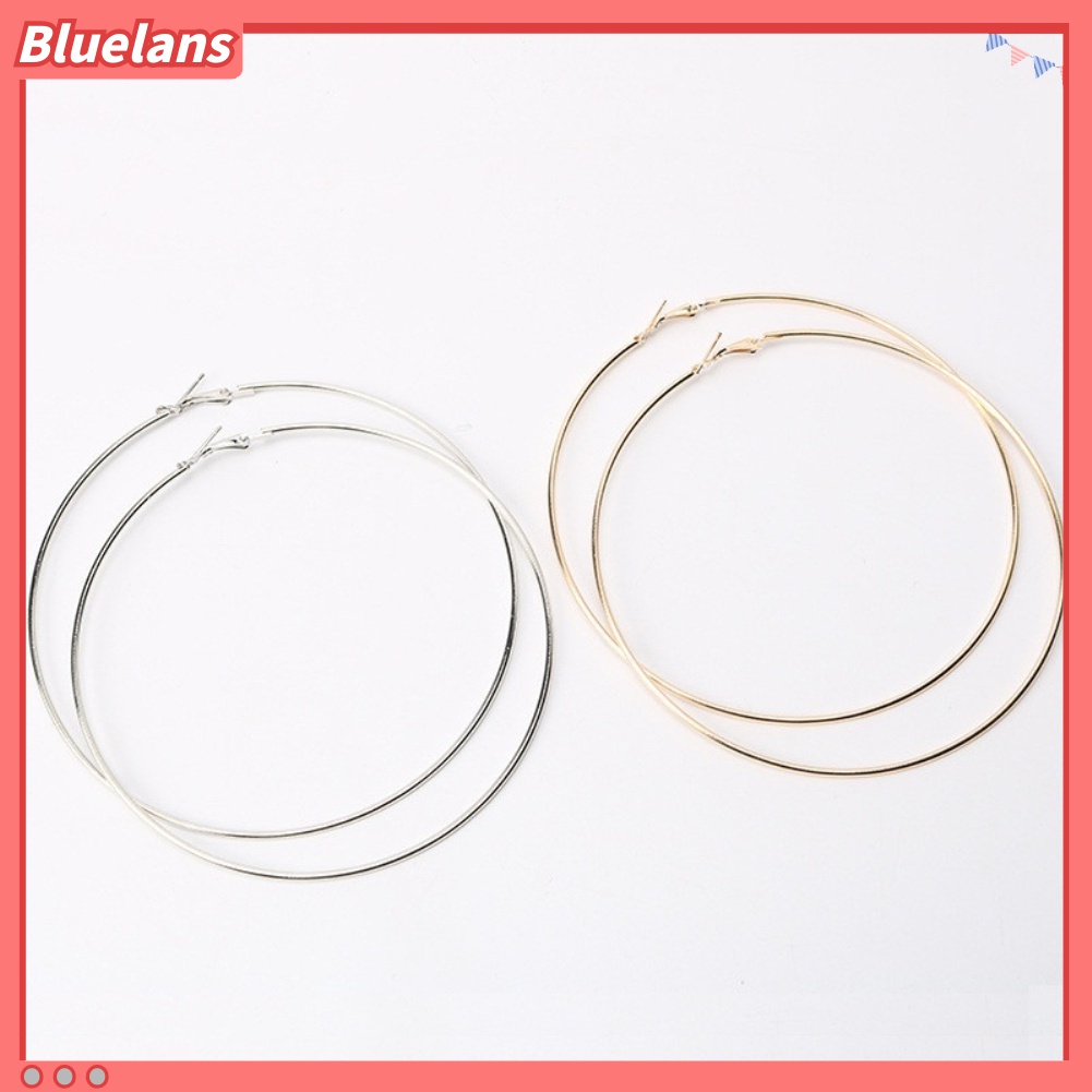 Anting Hoop Bentuk Lingkaran Besar Model Hollow Untuk Wanita