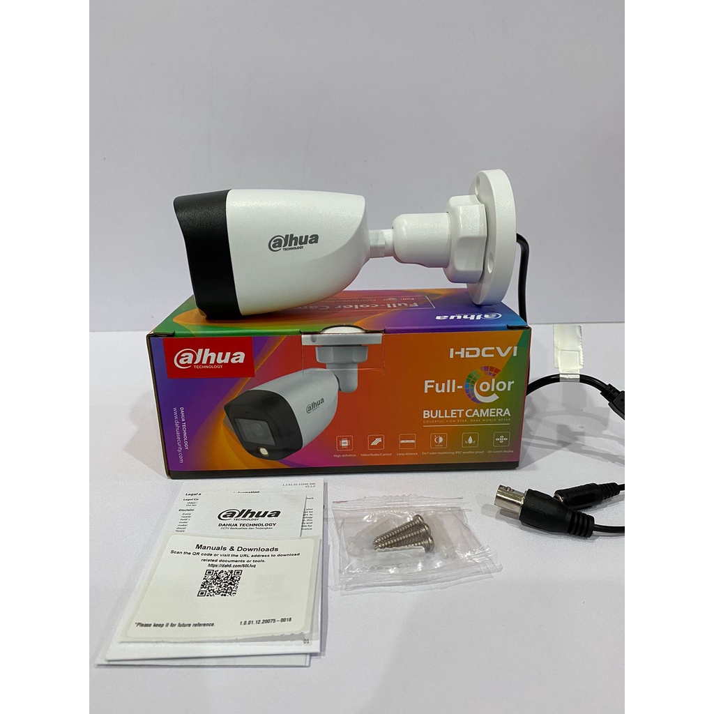 Paket CCTV DAHUA 4 Channel Kamera 4CH FULL COLOR 2MP Colorvu  Lengkap