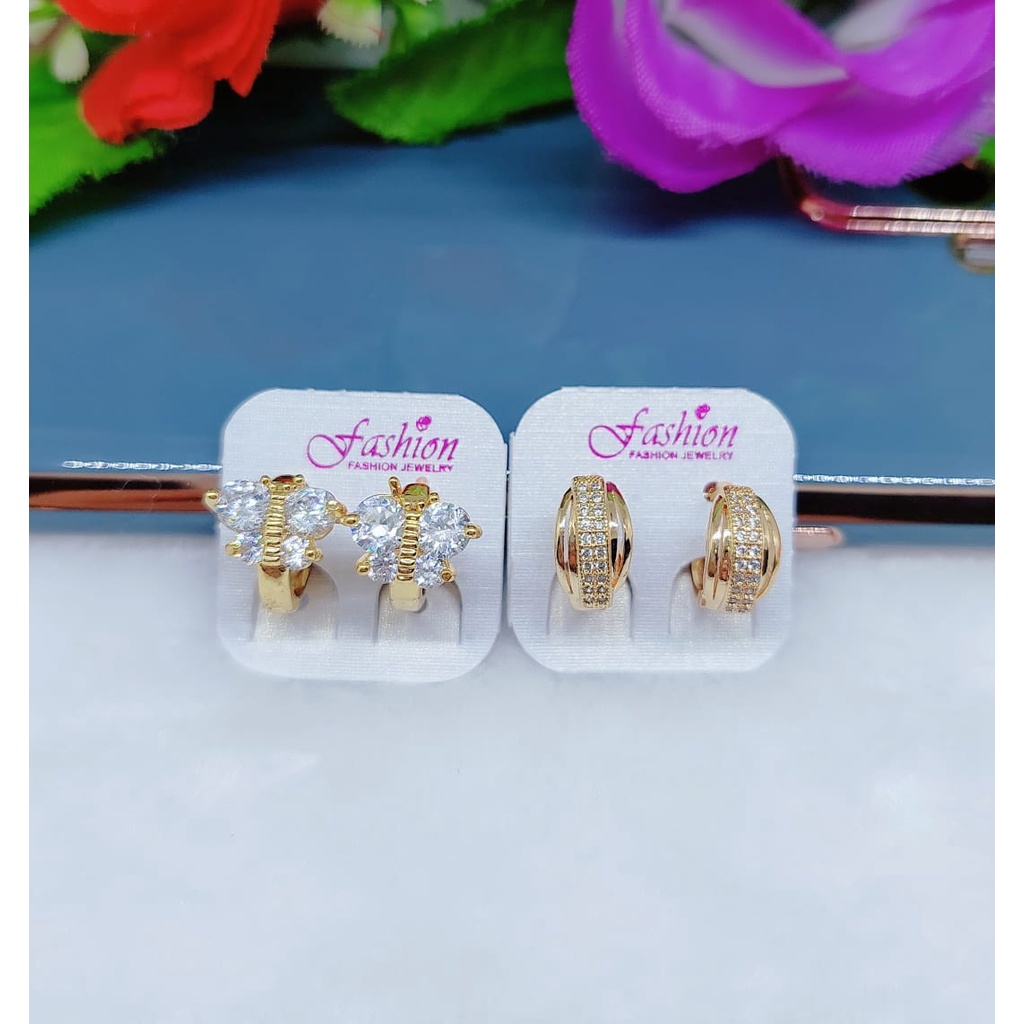 Anting xuping permata lapis emas perhiasan fashion 0464-0471