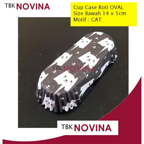 Oval Cup Case Roti / Paper Cup Oval / Kertas Alas Roti Motif BLACK WHITE-  Kertas Cup Roti Oval