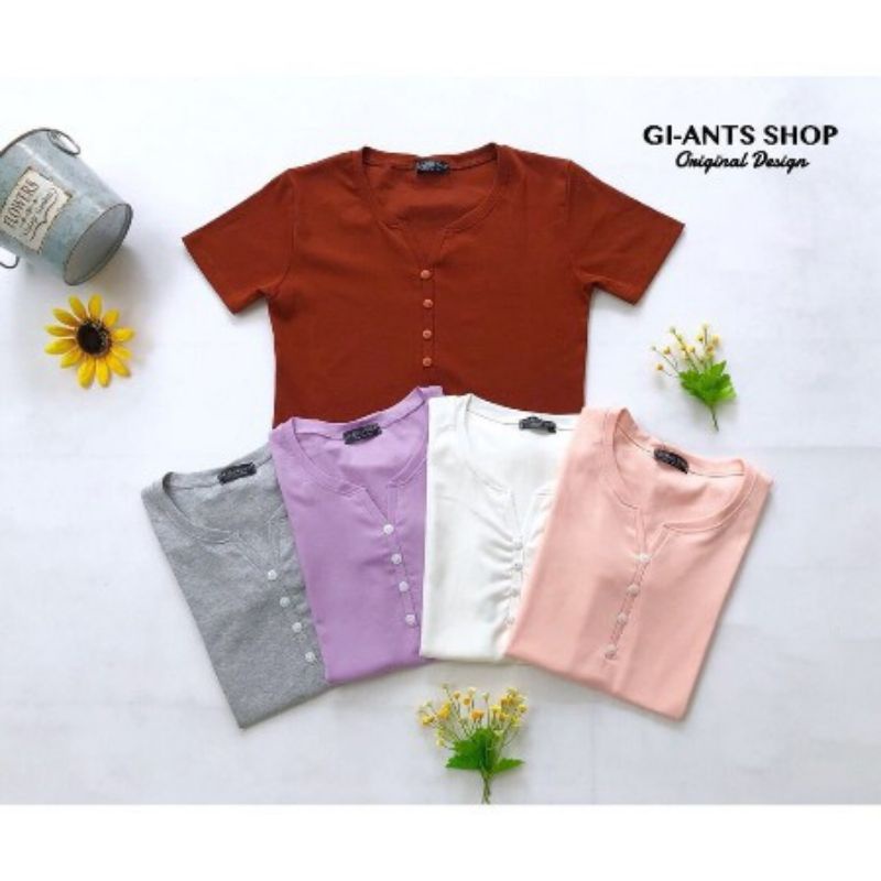 KAOS V NECK BASIC VARIASI KANCING