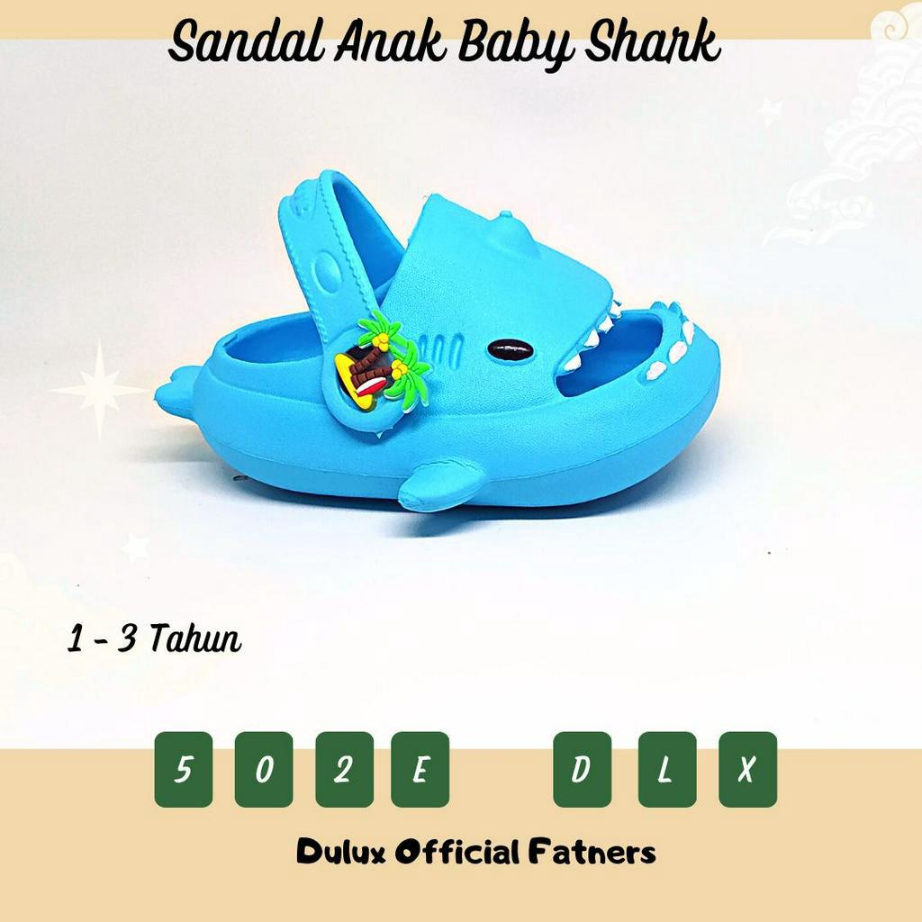 MD79 - Sendal Anak Viral Baby Shark Usia 1 3 Tahun Laki Perempuan Tali Belakang Terbaru 2023