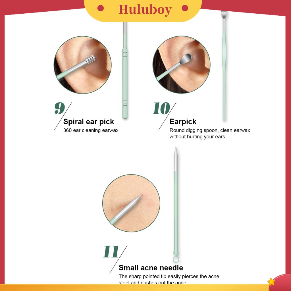 Huluboy Huluboy♡ 16pcs / Set Gunting Kuku Bahan Stainless Steel Untuk Manicure