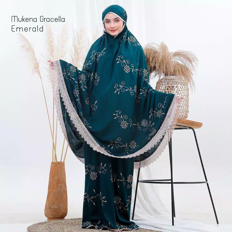 Mukena Dewasa Rayon Gracella Bordir Jumbo