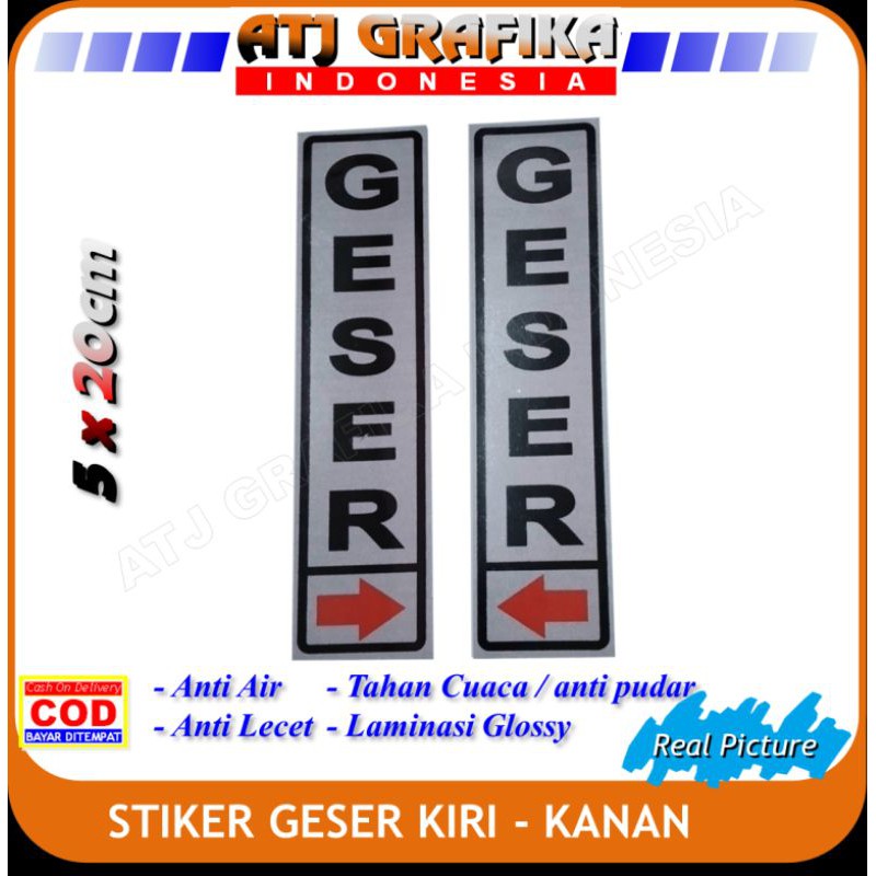 Stiker geser kiri kanan pintu sticker arah pintu rumah toko kantor label