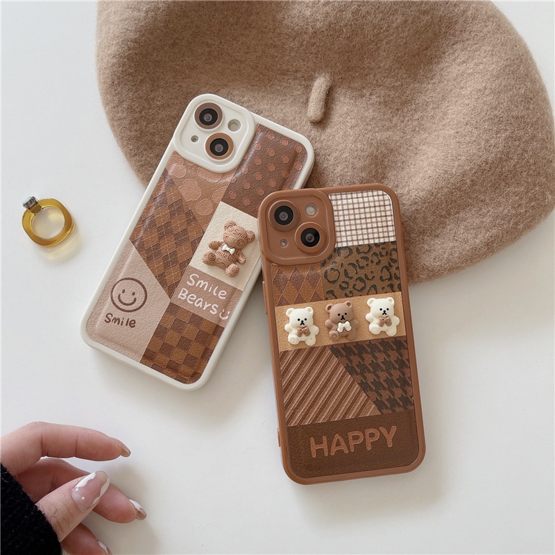 Soft Case Silikon Motif Beruang 3d Untuk IPhone 12 13 11 Pro Max X Xs Max Xr 7 8 Plus Lxsa