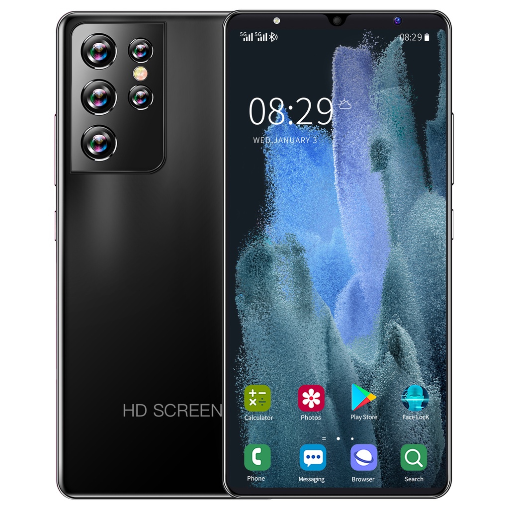 【NEW + COD】Pengiriman cepat ponsel murah Galaxy S21 Ultra 6G-64G/6G-128G Gratis ongkir hp murah di bawah 1 juta hp murah hp murah cuci gudang hp android murah kredit hp cicilan murah hp ram 2 gb murah hp murah handphone murah kado-Black
