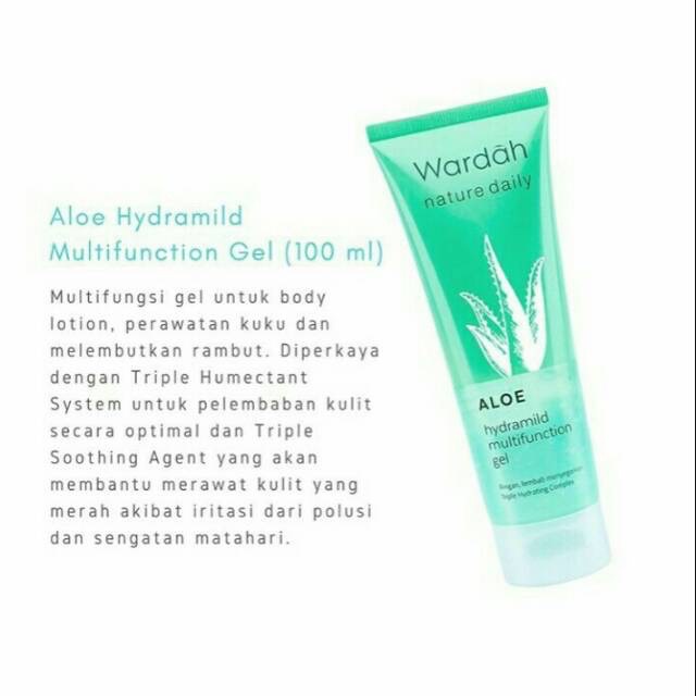 WARDAH Nature Daily Aloe Hydramild Indonesia / Facial Wash Essence Toner Serum Moisturizer Cream Multifunction Gel Sheet Mask Hand Wash / Cleanser Sunscreen Shampoo Conditioner / Vera Seaweed Witch Hazel Mineral+ Anti Dandruff Shine / Paket Set Face Wajah