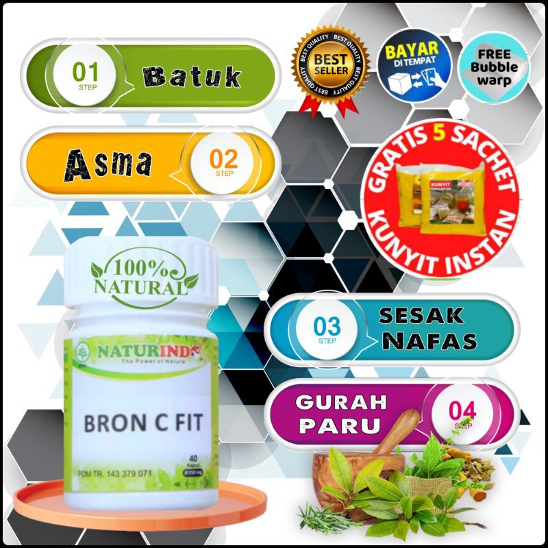 

Obat Herbal BRON C FIT Naturindo (Spesial Atasi Pernafasan)