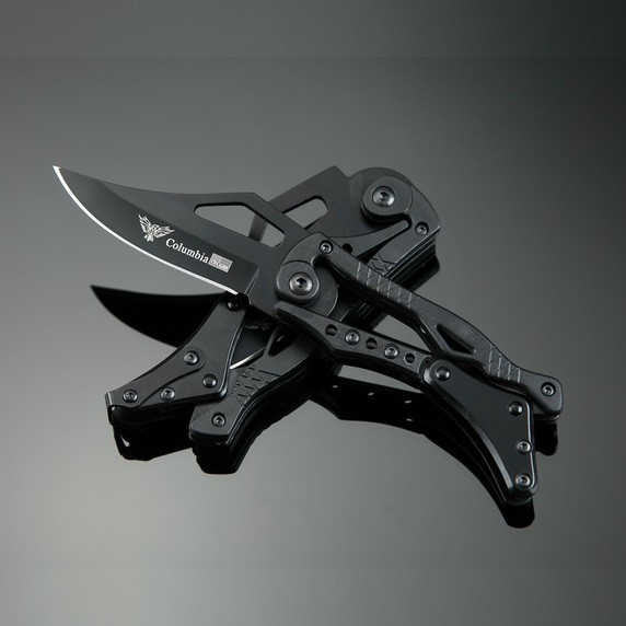 Columbia Mechanical Folding Knife - Medium Size - Black