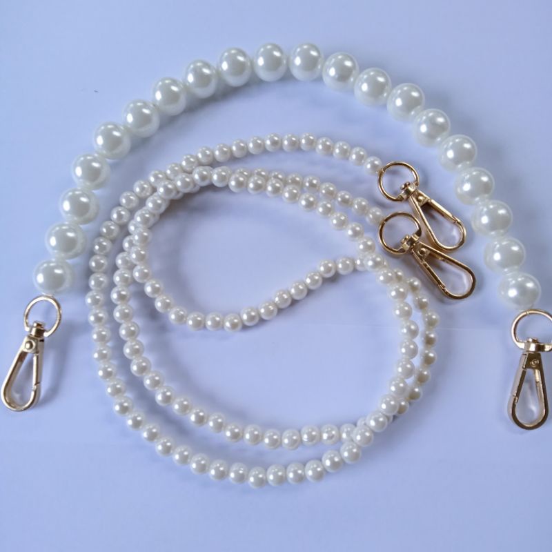 (1 biji) Tali tas Mutiara bw polos