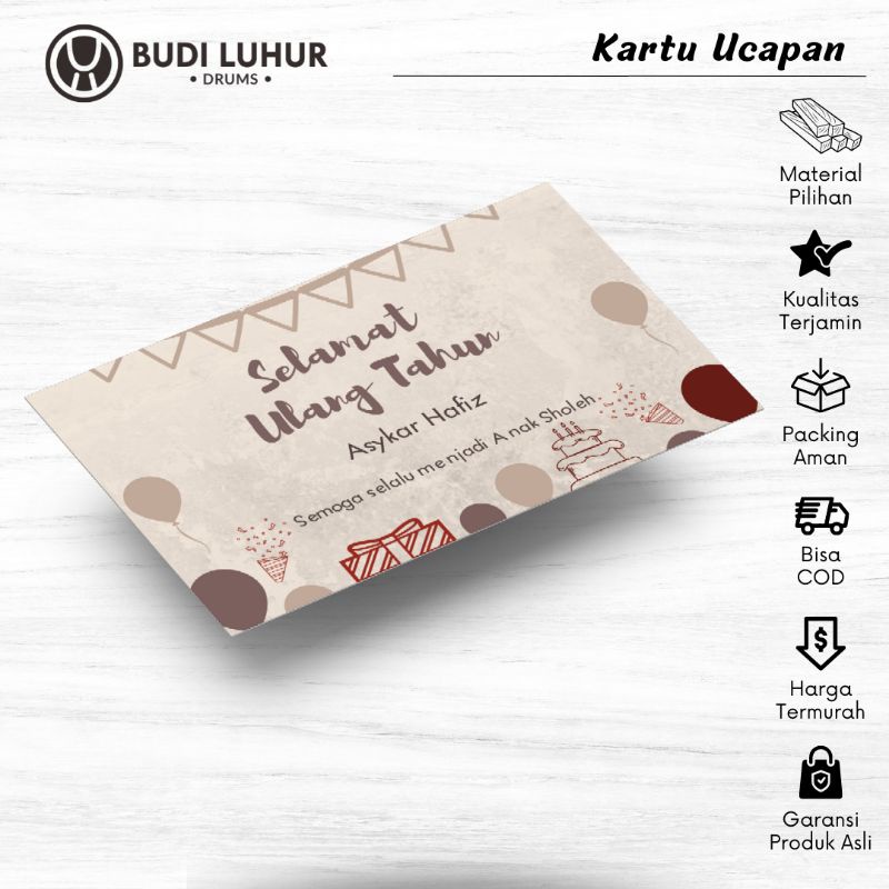 Kartu Ucapan Ulang Tahun Kado Hadiah Custom Request Sendiri