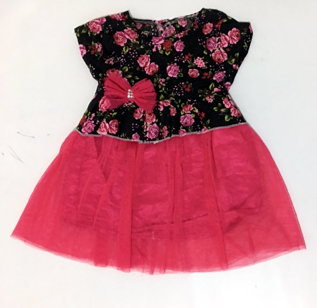 Dress tutu tile pita anak perempuan dengan rok tille tulle