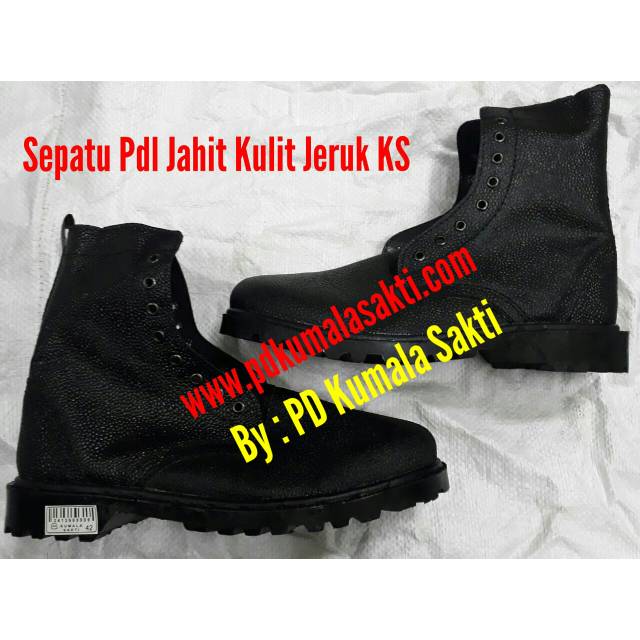 Sepatu PDL Jeruk/Satpam/Security/Jahit/Kulit Jeruk/KS-Sepatu Satpam-Sepatu Security-Merk KS