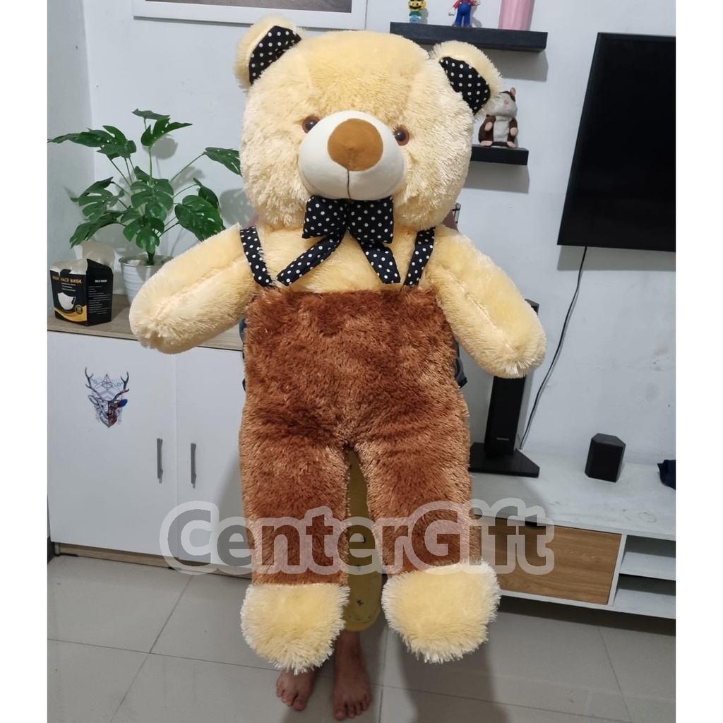 Boneka Teddy Bear Jumbo Jojon Overall Pita 90CM Spesial Edition