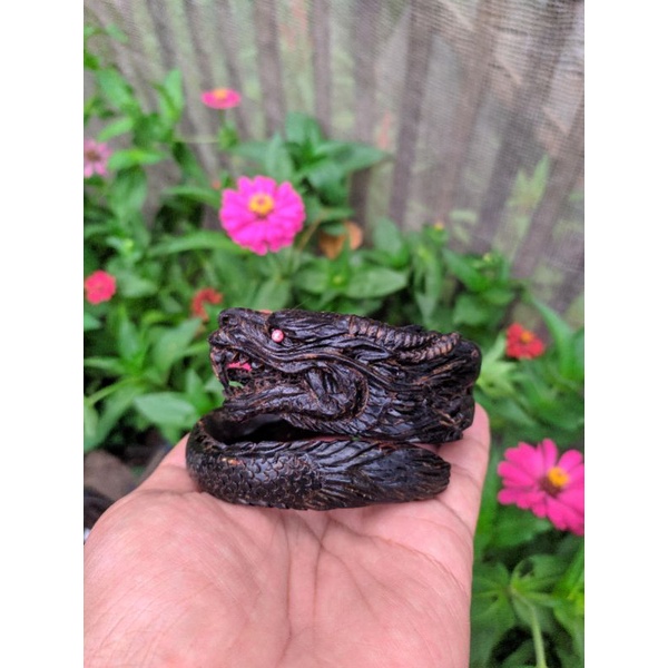 Akar Bahar hitam gelang akar Bahar hitam full ukir naga jumbo