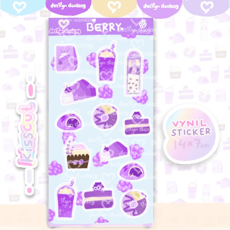 

STICKERSHEET scrapbook -berry purple-
