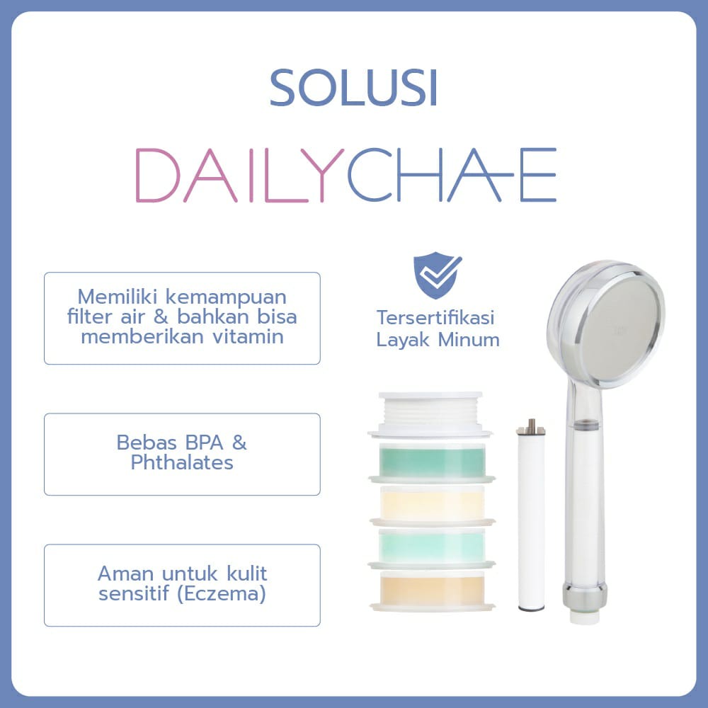 Daily Cha-E Multi Filtered Showerhead - Shower Kamar Mandi dan Filter penyaring air